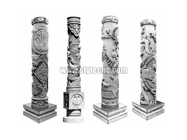 多頭3D數控石材雕刻機用于大理石柱制造 多頭3D數控石材雕刻機用于大理石柱制造