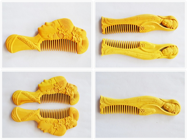 中國黃楊木工藝品數(shù)控木梳雕刻機(jī)