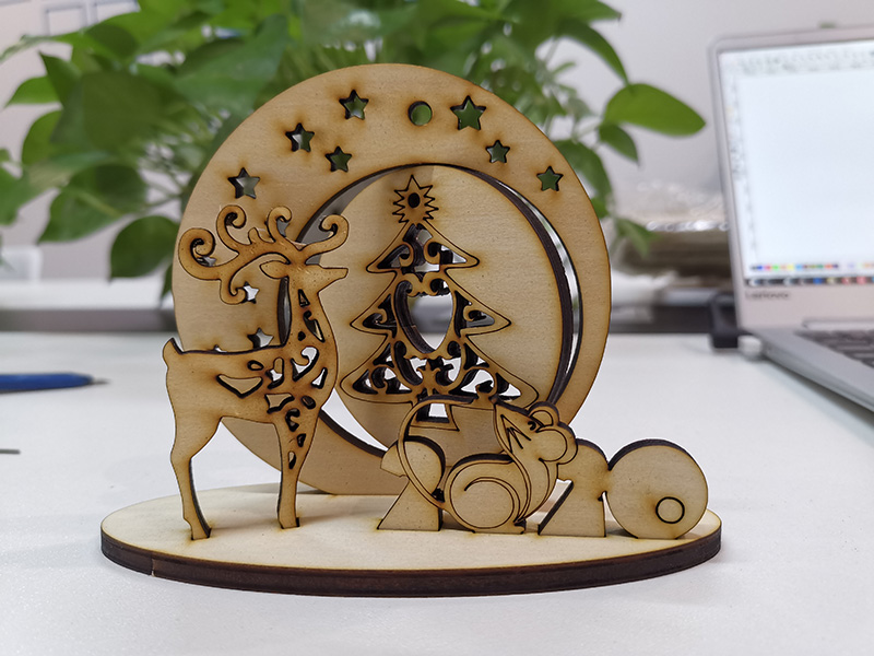 激光切割3D木制圣誕裝飾品