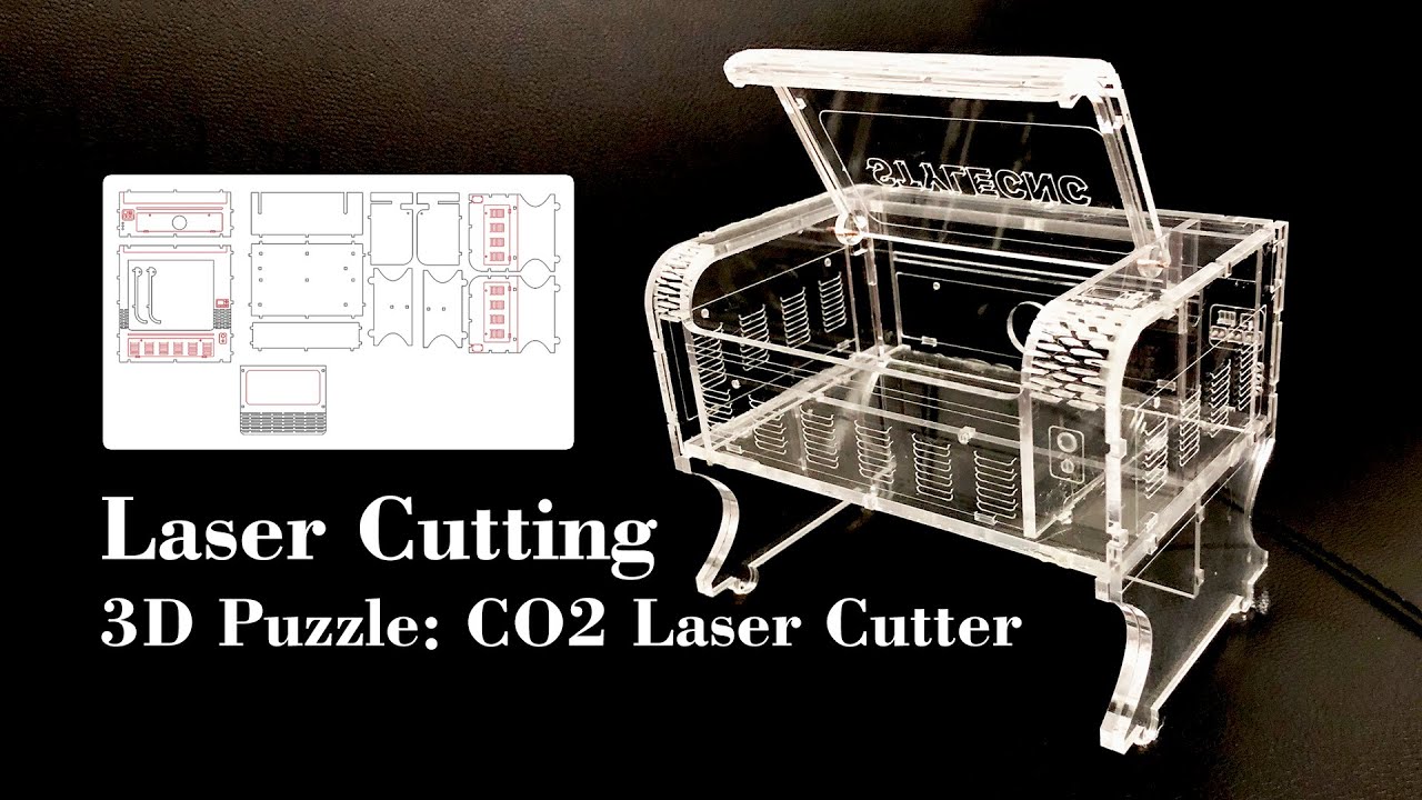 激光切割透明亞克力3D拼圖 CO2 激光切割機套件
